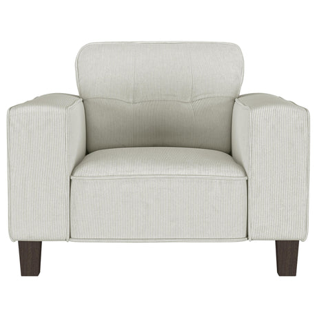 Deerhurst Beige Upholstered Tufted Track Arm Accent Chair from Coaster - Luna Furniture