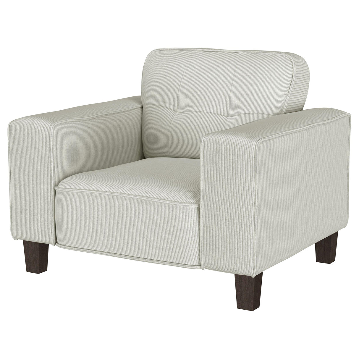 Deerhurst Beige Upholstered Tufted Track Arm Accent Chair from Coaster - Luna Furniture