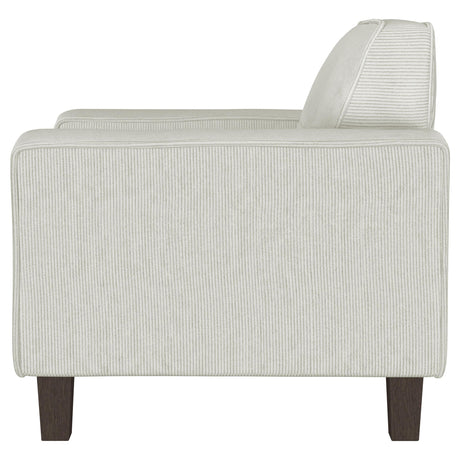 Deerhurst Beige Upholstered Tufted Track Arm Accent Chair from Coaster - Luna Furniture