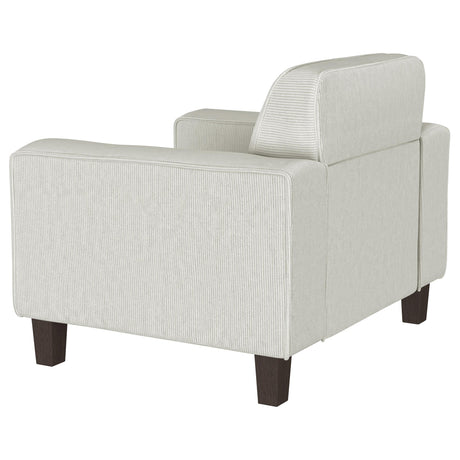 Deerhurst Beige Upholstered Tufted Track Arm Accent Chair from Coaster - Luna Furniture