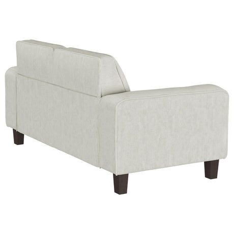 Deerhurst Beige Upholstered Tufted Track Arm Loveseat from Coaster - Luna Furniture