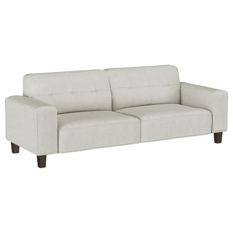Deerhurst Beige Upholstered Tufted Track Arm Sofa from Coaster - Luna Furniture