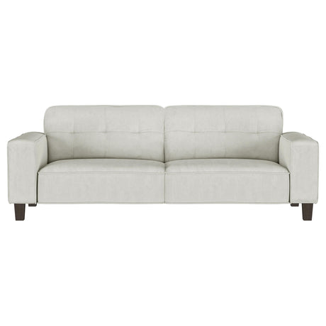Deerhurst Beige Upholstered Tufted Track Arm Sofa from Coaster - Luna Furniture