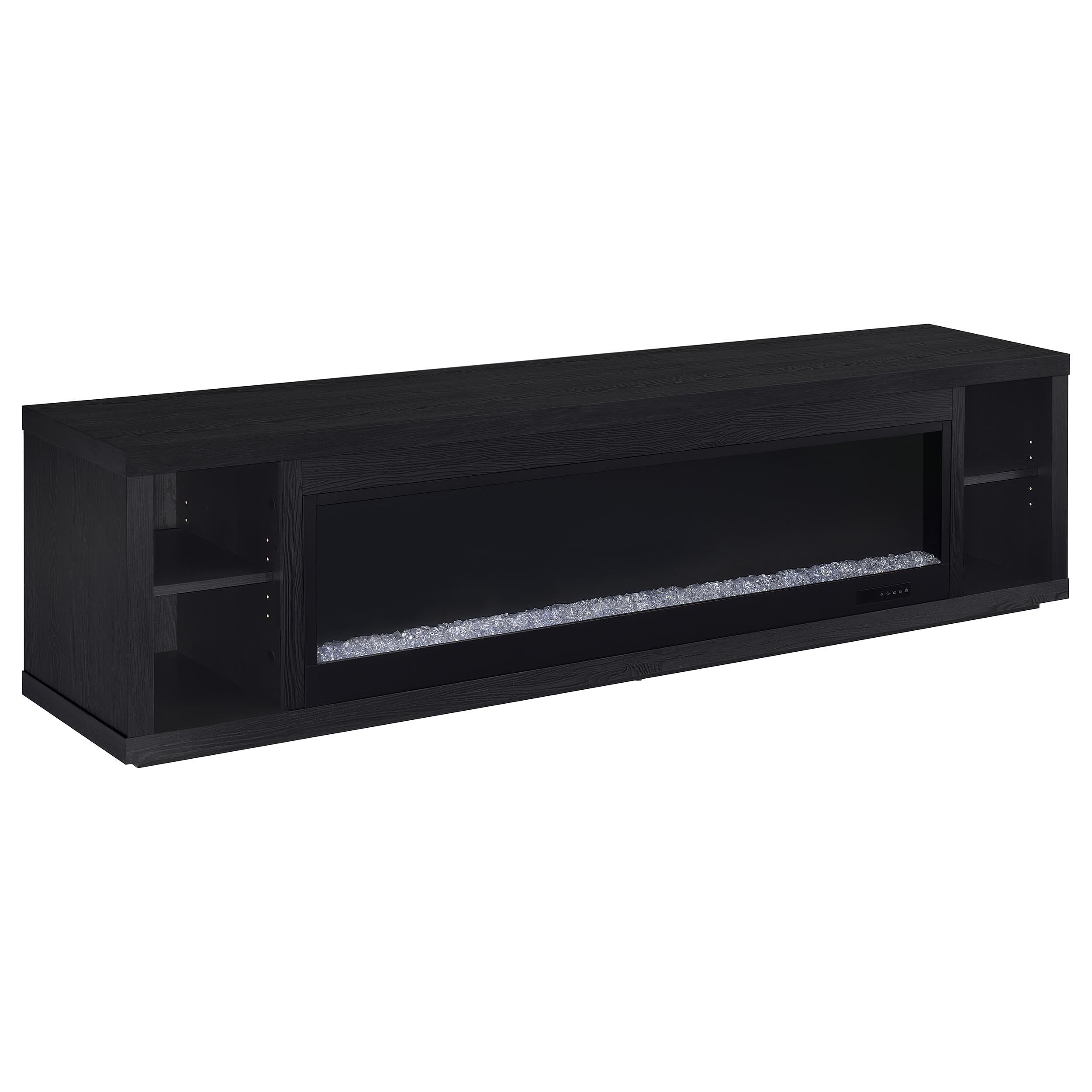 Coaster Deiter Black 79-inch TV Stand Fireplace Media Console