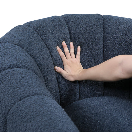 Delaney Blue Boucle Swivel Chair with Ottoman from Homelegance - Luna Furniture