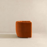 Delaney Burnt Orange Velvet Swivel Chair from Ashcroft Furniture - Luna Furniture