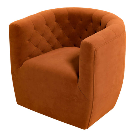 Delaney Burnt Orange Velvet Swivel Chair from Midinmod - Luna Furniture