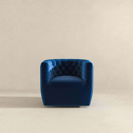 Delaney Dark Blue Velvet Swivel Chair from Midinmod - Luna Furniture