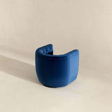 Delaney Dark Blue Velvet Swivel Chair from Ashcroft Furniture - Luna Furniture