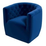 Delaney Dark Blue Velvet Swivel Chair from Ashcroft Furniture - Luna Furniture