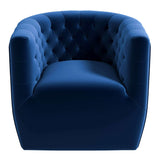 Delaney Dark Blue Velvet Swivel Chair from Ashcroft Furniture - Luna Furniture