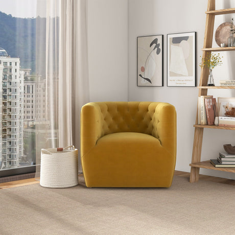 Delaney Gold Velvet Swivel Chair from Midinmod - Luna Furniture