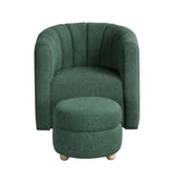 Delaney Green Boucle Swivel Chair with Ottoman from Homelegance - Luna Furniture