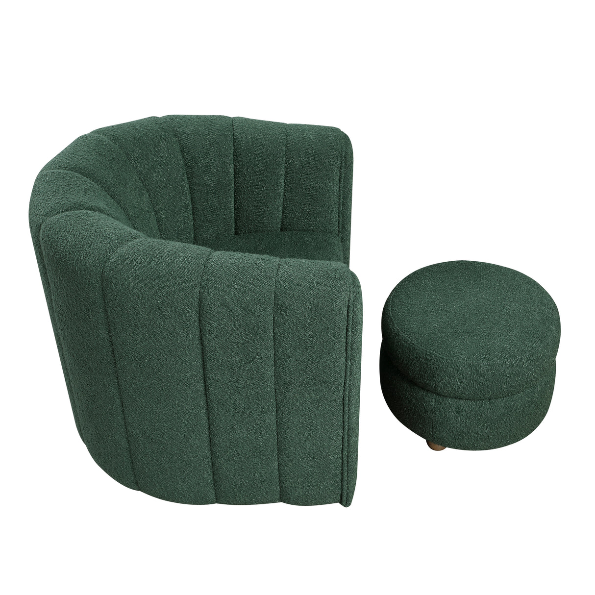 Delaney Green Boucle Swivel Chair with Ottoman from Homelegance - Luna Furniture
