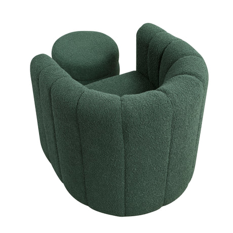 Delaney Green Boucle Swivel Chair with Ottoman from Homelegance - Luna Furniture