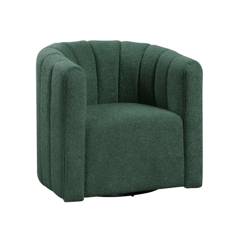 Delaney Green Boucle Swivel Chair with Ottoman from Homelegance - Luna Furniture