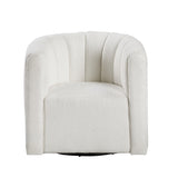 Delaney White Boucle Swivel Chair with Ottoman from Homelegance - Luna Furniture