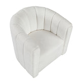 Delaney White Boucle Swivel Chair with Ottoman from Homelegance - Luna Furniture