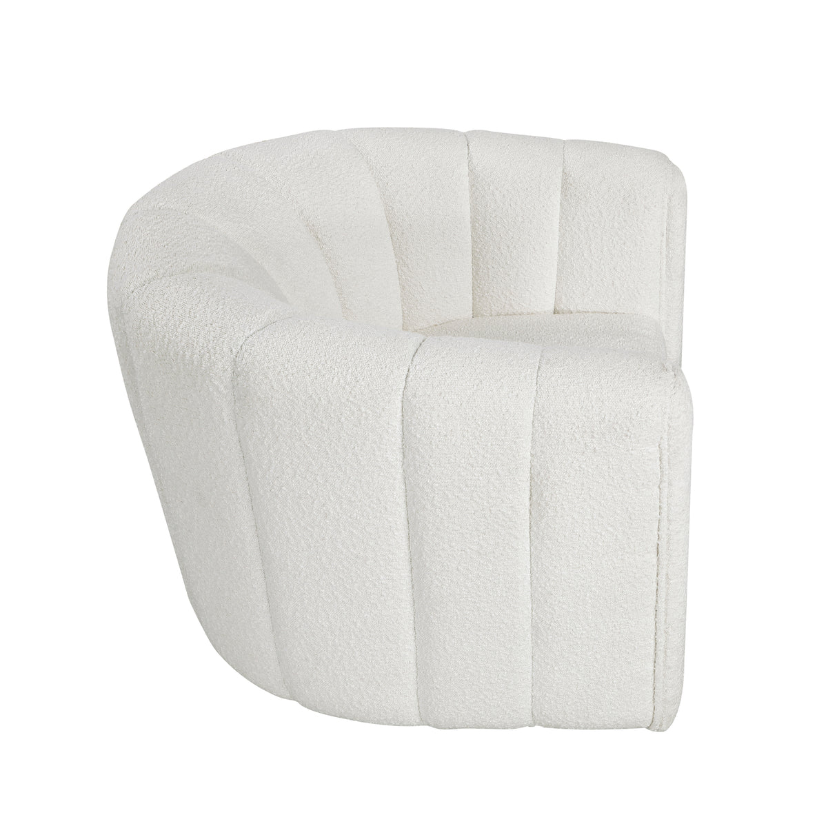 Delaney White Boucle Swivel Chair with Ottoman from Homelegance - Luna Furniture
