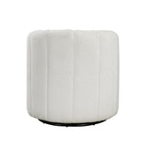 Delaney White Boucle Swivel Chair with Ottoman from Homelegance - Luna Furniture