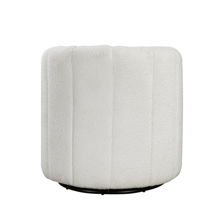 Delaney White Boucle Swivel Chair with Ottoman from Homelegance - Luna Furniture