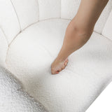 Delaney White Boucle Swivel Chair with Ottoman from Homelegance - Luna Furniture