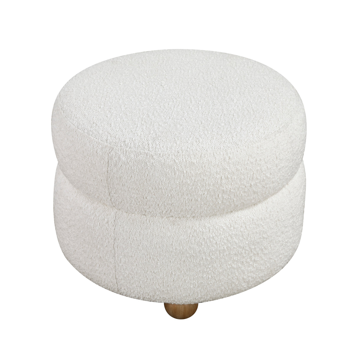 Delaney White Boucle Swivel Chair with Ottoman from Homelegance - Luna Furniture