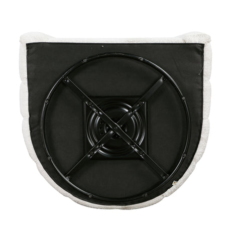 Delaney White Boucle Swivel Chair with Ottoman from Homelegance - Luna Furniture