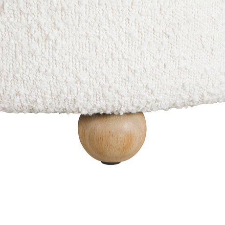 Delaney White Boucle Swivel Chair with Ottoman from Homelegance - Luna Furniture