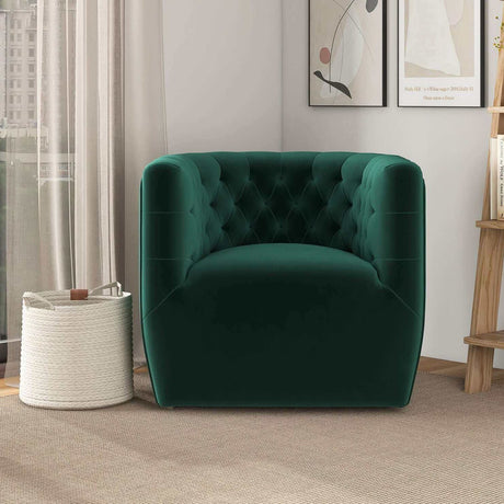 Delaney Green Velvet Swivel Chair from Ashcroft Furniture - Luna Furniture