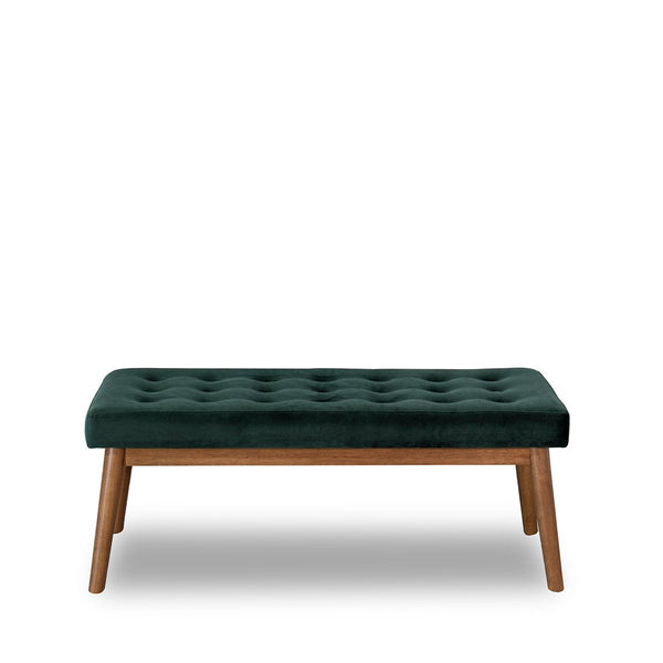 Delilah Green Velvet Modern Bench