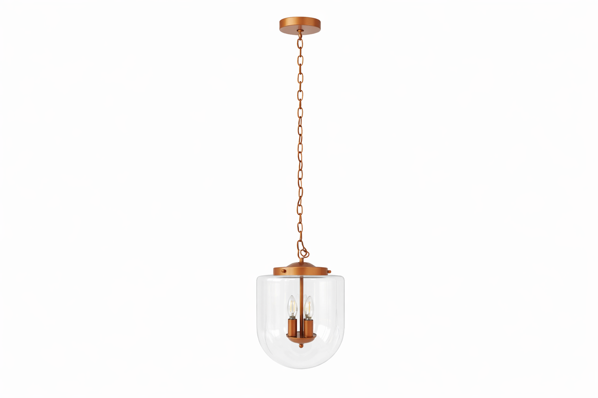 Delphi Pendant Lamp - Coarse Gold and Clear Glass from Ashcroft Furniture - Luna Furniture