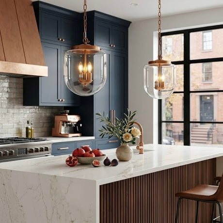 Delphi Pendant Lamp - Coarse Gold and Clear Glass from Ashcroft Furniture - Luna Furniture