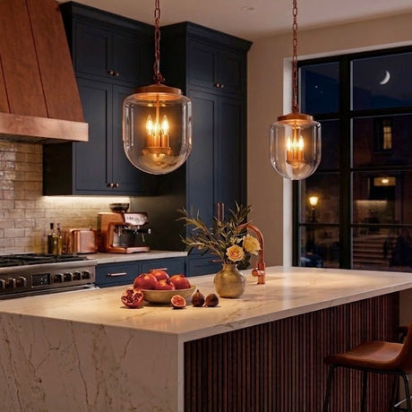 Delphi Pendant Lamp - Coarse Gold and Clear Glass from Ashcroft Furniture - Luna Furniture