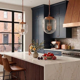 Delphi Pendant Lamp - Coarse Gold and Clear Glass from Ashcroft Furniture - Luna Furniture