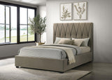 Delsea Light Brown Upholstered Queen Panel Platform Bed from Coaster - Luna Furniture