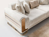Delux Convertible Loveseat in Cream from Furnia - Luna Furniture