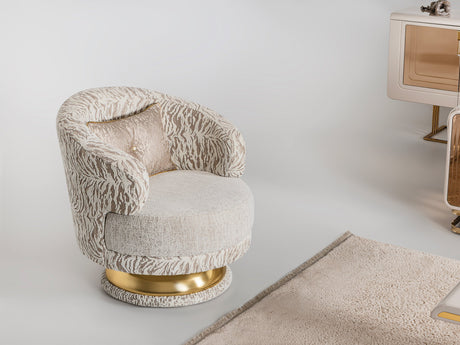 Delux 3-pieces (Sofa & Loveseat & Chair) Livingroom Set in Cream from Furnia - Luna Furniture