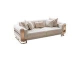 Delux Convertible Loveseat in Cream from Furnia - Luna Furniture