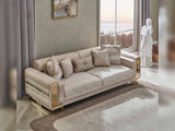 Delux 3-pieces (Sofa & Loveseat & Chair) Livingroom Set in Cream from Furnia - Luna Furniture