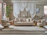 Delux 3-pieces (Sofa & Loveseat & Chair) Livingroom Set in Cream from Furnia - Luna Furniture