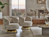 Delux 3-pieces (Sofa & Loveseat & Chair) Livingroom Set in Cream from Furnia - Luna Furniture