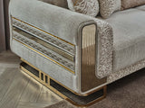 Delux 3-pieces (Sofa & Loveseat & Chair) Livingroom Set in Cream from Furnia - Luna Furniture