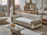 Delux 3-pieces (Sofa & Loveseat & Chair) Livingroom Set in Cream from Furnia - Luna Furniture