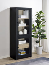 Denison Black 67-inch 2-Door Media Tower Storage Cabinet from Coaster - Luna Furniture