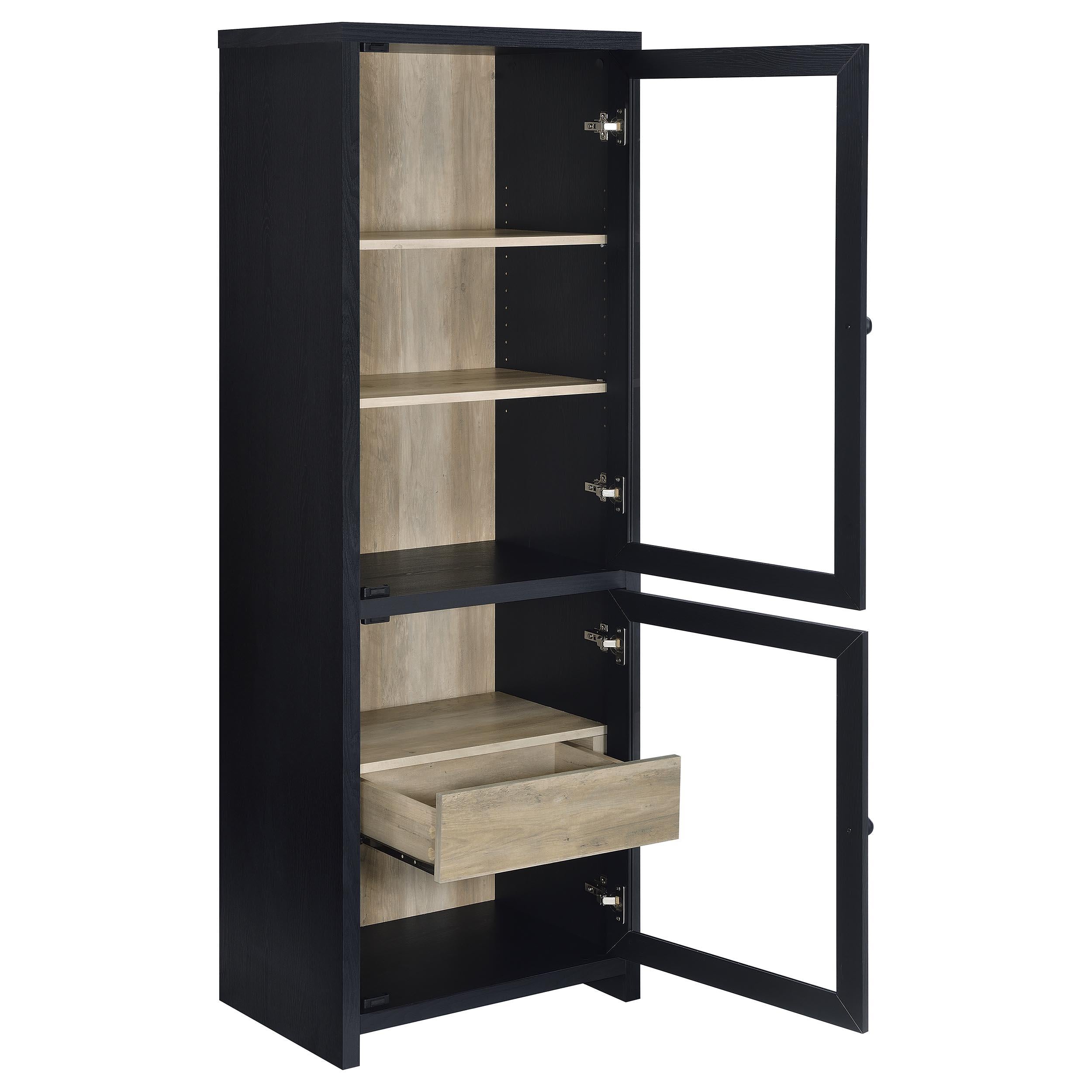 Coaster Denison Black 67-inch 2-Door Media Tower Storage Cabinet