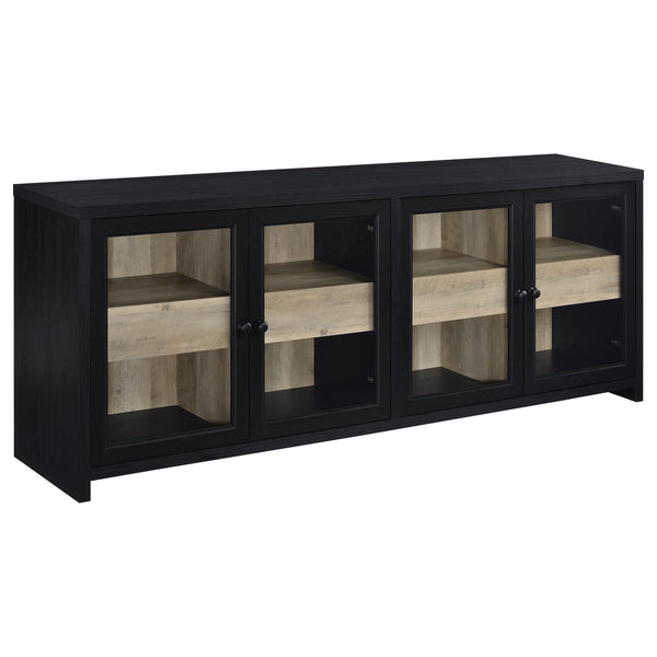 Denison Black 79-inch 4-Door TV Stand Media Console