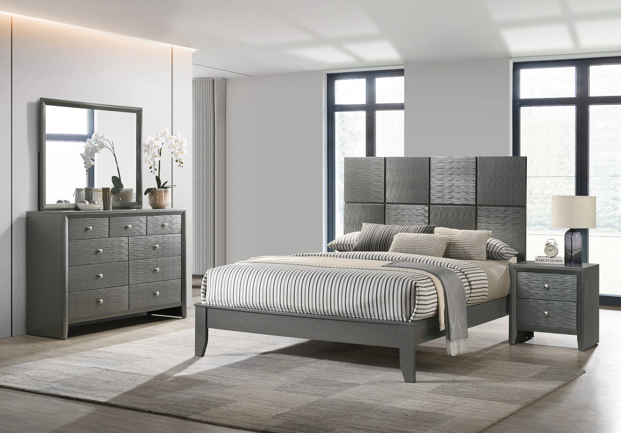 Denker Gunmetal Panel Bedroom Set from Crown Mark - Luna Furniture