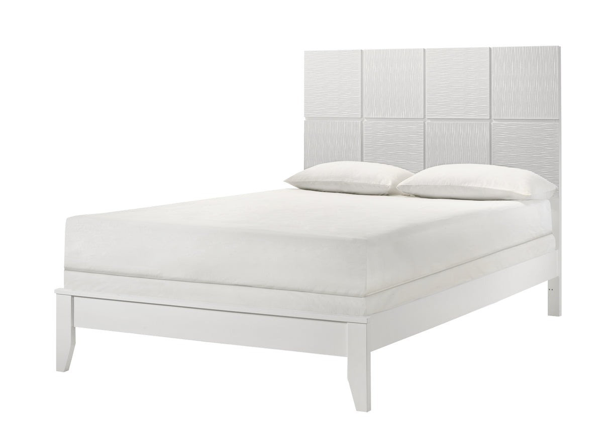 Denker White King Panel Bed from Crown Mark - Luna Furniture