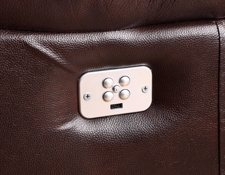 Denver Brown Dual-Power 6-Piece Leather Sectional from Steve Silver - Luna Furniture